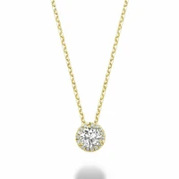Martini Cup Diamond Halo Pendant CTDI Yellow Gold