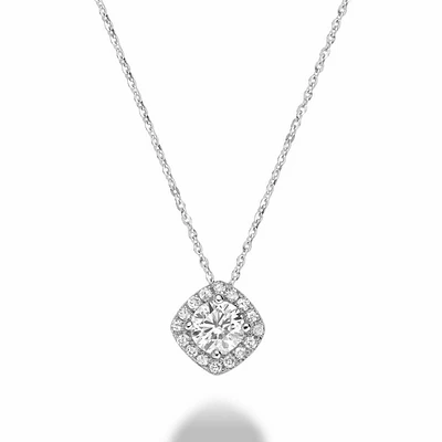 Cushion Cut Diamond Pendant 0.50CTDI Gold