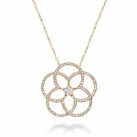 Big Flower Diamond Pendant 0.50CTDI Rose Gold