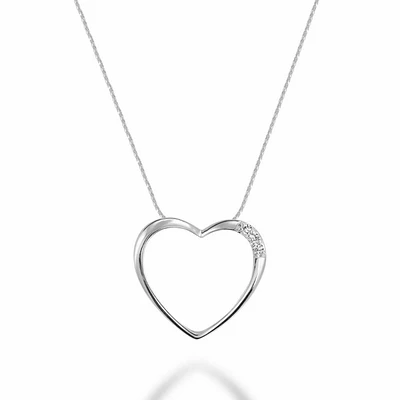 Diamond Heart Pendant 0.05CTDI White Gold