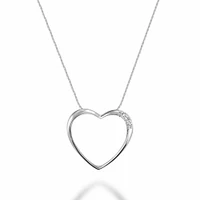 Diamond Heart Pendant 0.05CTDI White Gold