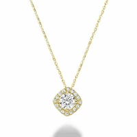 Cushion Cut Diamond Pendant 0.25CTDI Yellow Gold