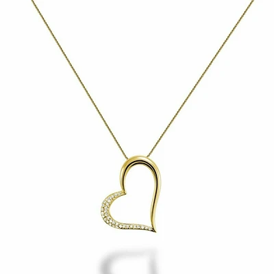 Diamond Heart Pendant 0.15CTDI Yellow Gold