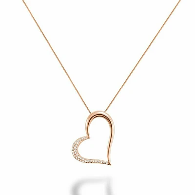 Diamond Heart Pendant 0.10CTDI Rose Gold