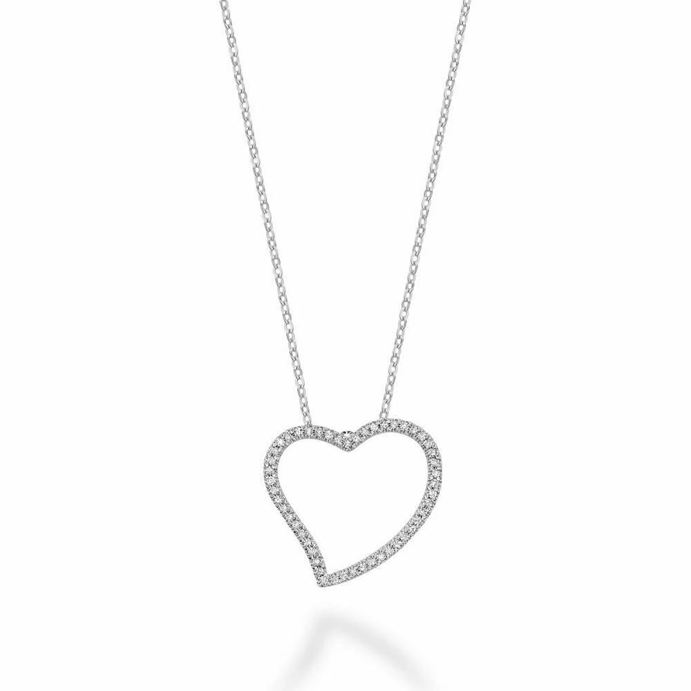 Asymmetrical Diamond Heart Pendant 0.15CTDI Gold