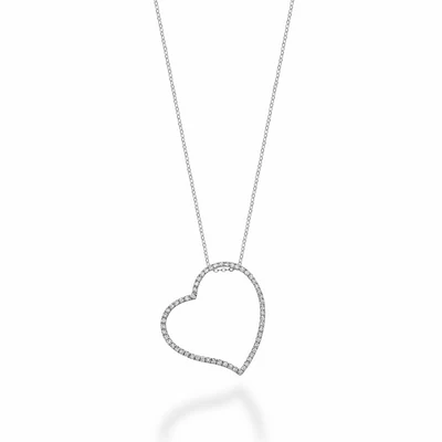 Asymmetrical Diamond Heart Pendant 0.33CTDI Gold