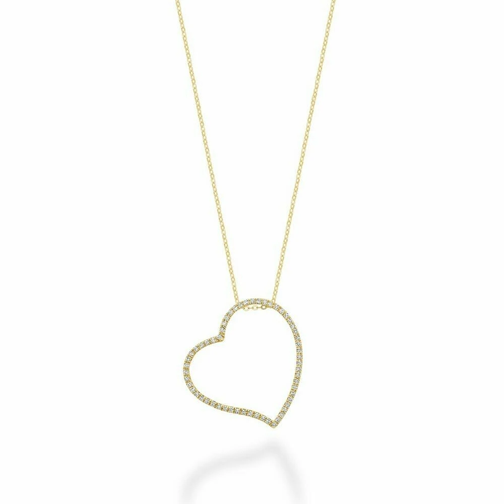 Asymmetrical Diamond Heart Pendant 0.17CTDI Gold