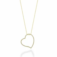 Asymmetrical Diamond Heart Pendant 0.17CTDI Gold