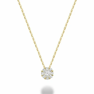 Cluster Diamond Pendant 0.35CTDI Gold