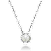 Freshwater Pearl & Diamond Pendant 0.07CTDI Gold