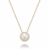 Freshwater Pearl & Diamond Pendant 0.07CTDI Rose Gold