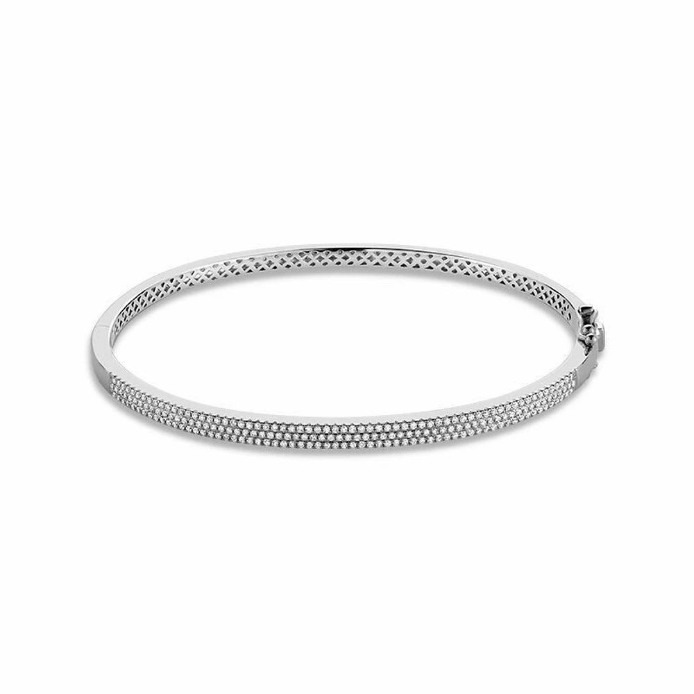 Micro Pave Bangle Bracelet 0.50CTDL White Gold