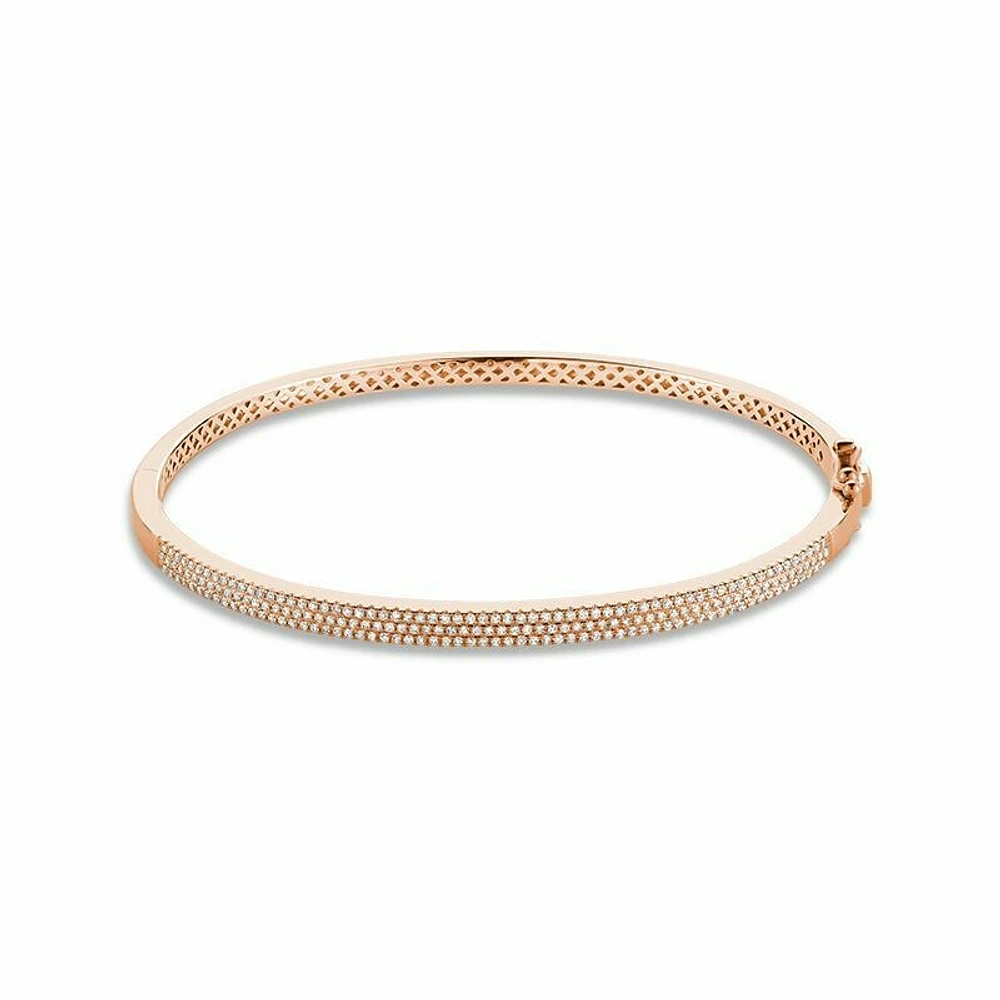 Micro Pave Bangle Bracelet 0.50CTDL Rose Gold