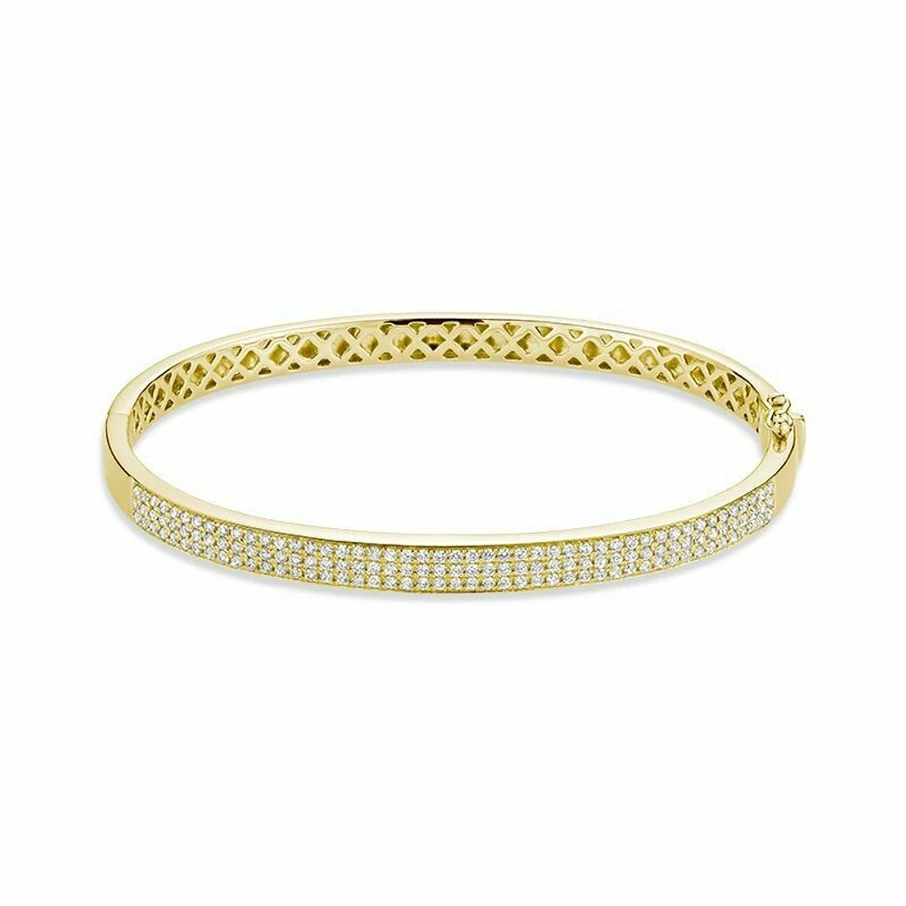 Micro Pave Bangle Bracelet 1.00CTDL Yellow Gold
