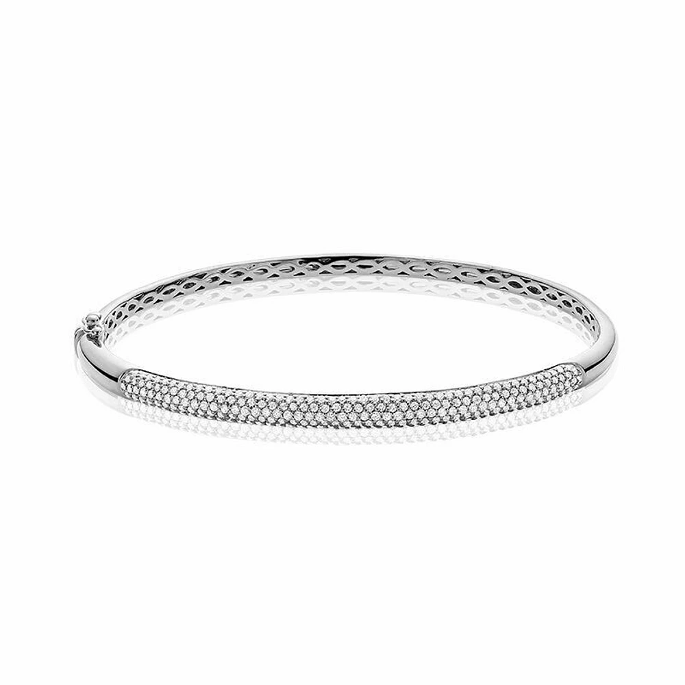 Pave Diamond Bangle Bracelet 1.00CTDI Gold