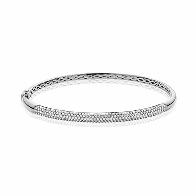 Pave Diamond Bangle Bracelet 1.00CTDI Gold