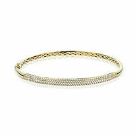 Pave Diamond Bangle Bracelet 1.00CTDI Yellow Gold