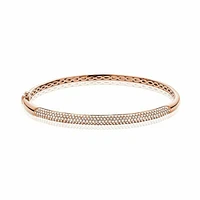 Pave Diamond Bangle Bracelet 1.00CTDI Rose Gold