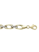 Yellow & White Gold Two Tone Hollow Fancy Link Bracelet 14KT