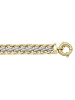 Yellow & White Gold Two Tone Hollow Fancy Ladies Bracelet 14KT