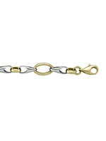 Yellow & Gold Two Tone Hollow Fancy Link Bracelet 10KT