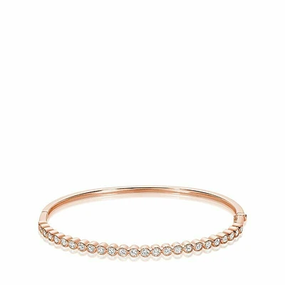 Semi Eternity Diamond Milgrain Bangle 1.00CTDI Rose Gold