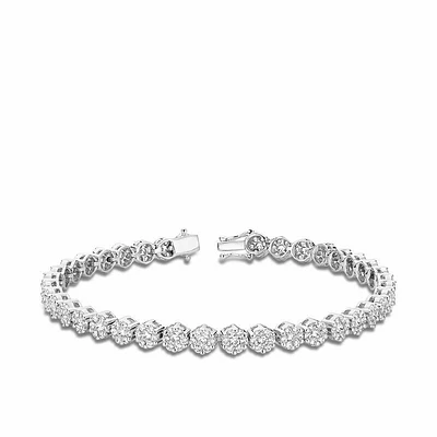 Cluster Diamond Tennis Bracelet 2.00CTDI Gold