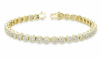 Cluster Diamond Tennis Bracelet 2.00CTDI Yellow Gold