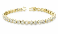 Cluster Diamond Tennis Bracelet 2.00CTDI Yellow Gold