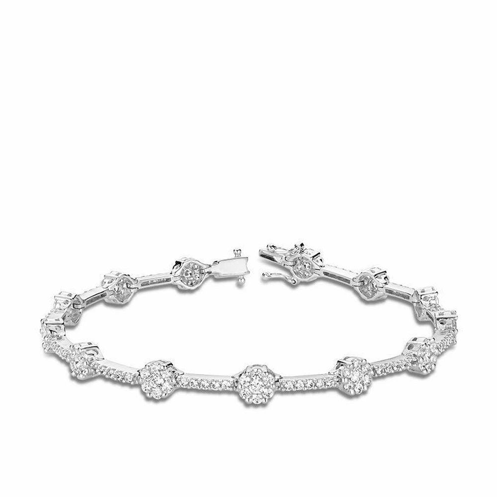 Cluster Link Diamond Tennis Bracelet 2.50CTDI Gold