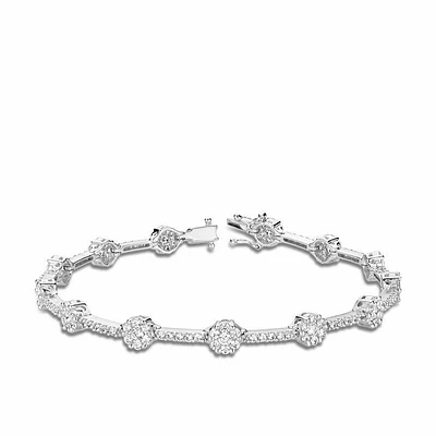 Cluster Link Diamond Tennis Bracelet 2.50CTDI Gold