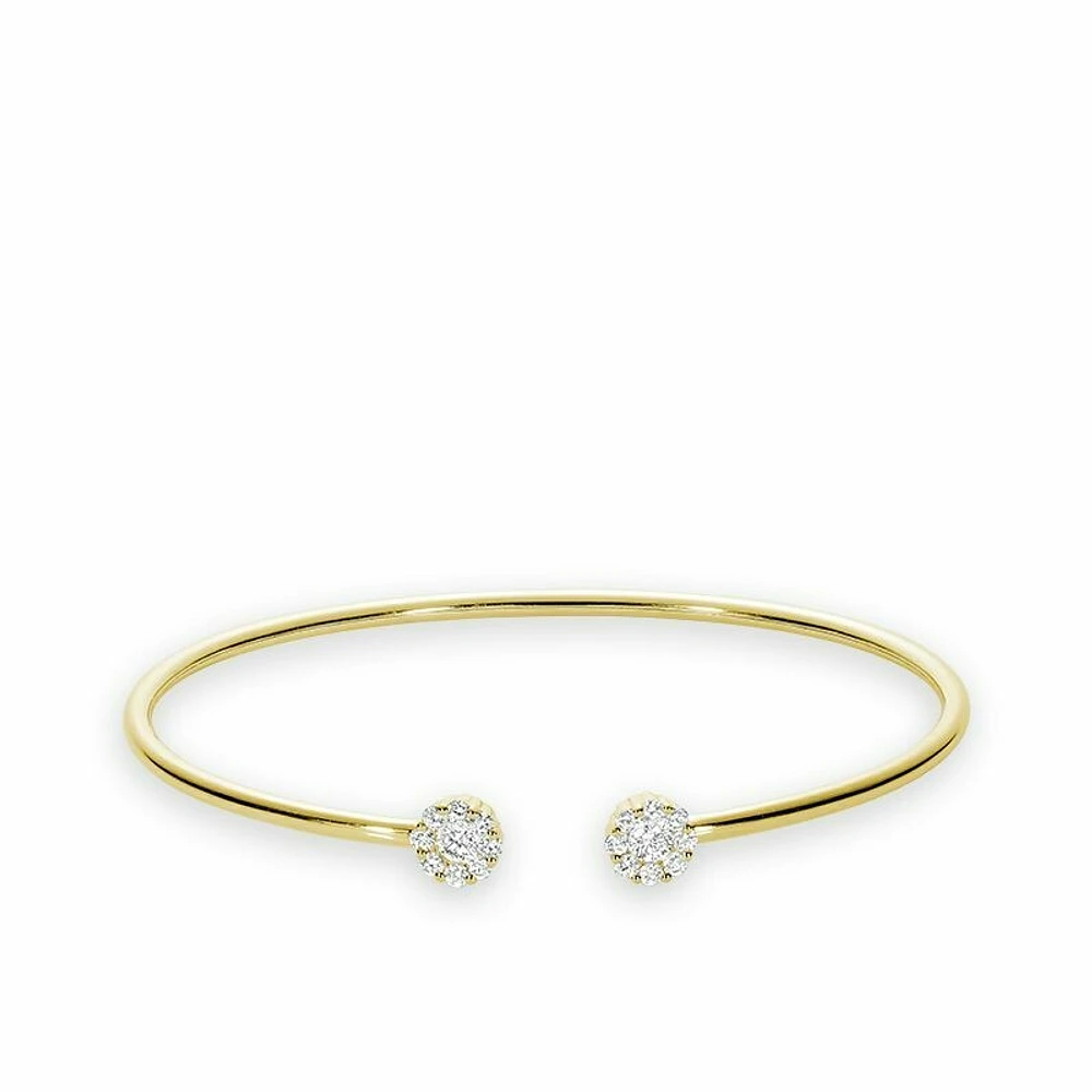 Cluster Diamond Bangle 0.50CTDI Yellow Gold