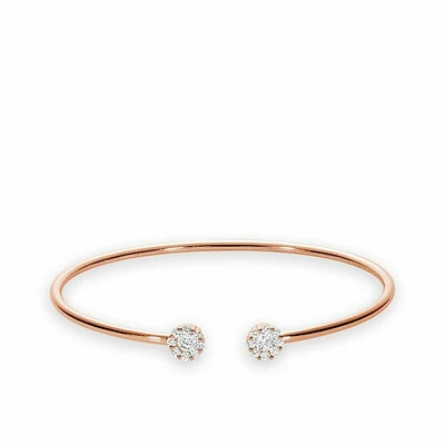 Cluster Diamond Bangle 0.50CTDI Rose Gold