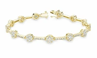 Cluster Link Diamond Tennis Bracelet 2.50CTDI Yellow Gold