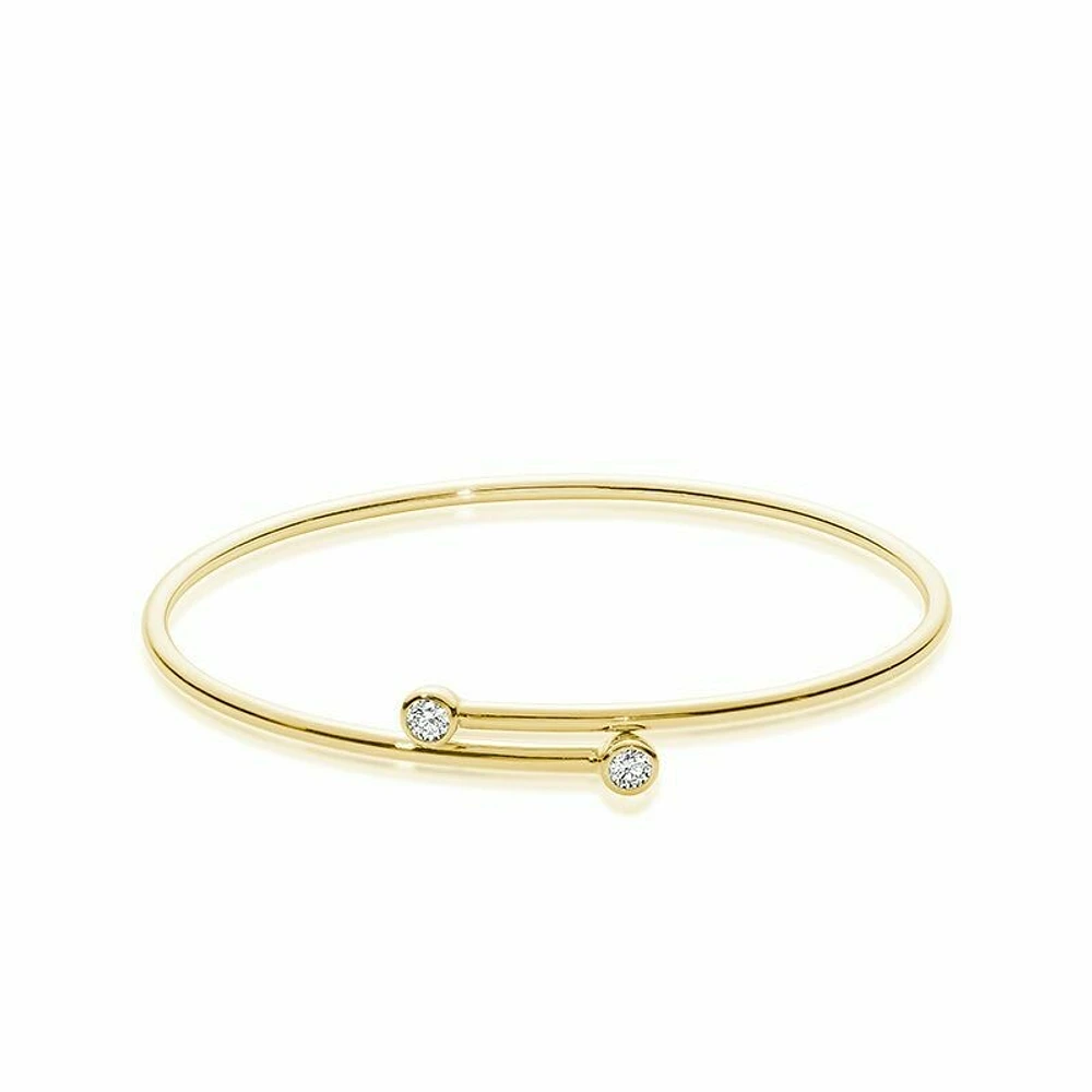 Diamond Hoop Bangle 0.25CTDI Yellow Gold
