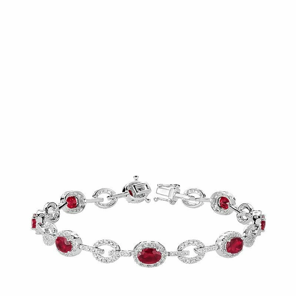 Ruby & Diamond Bracelet 1.00CTDI White Gold