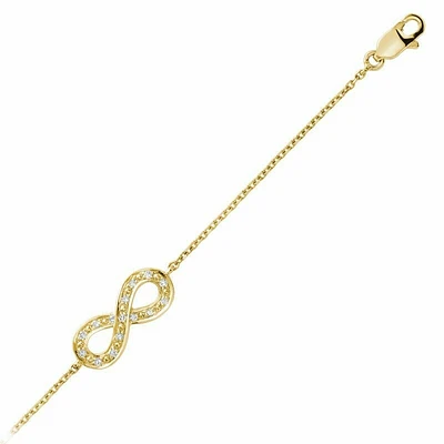 Infinity Diamond Bracelet 0.06CTDI Yellow Gold