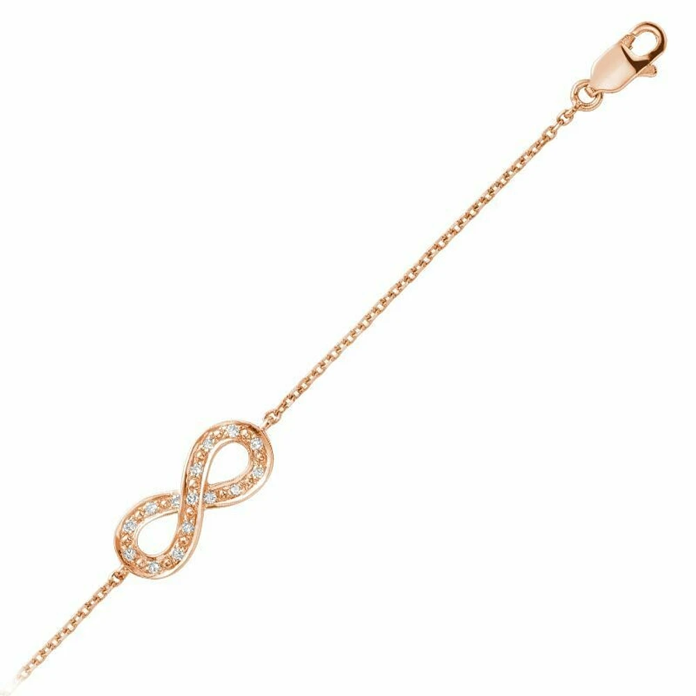 Infinity Diamond Bracelet 0.06CTDI Rose Gold