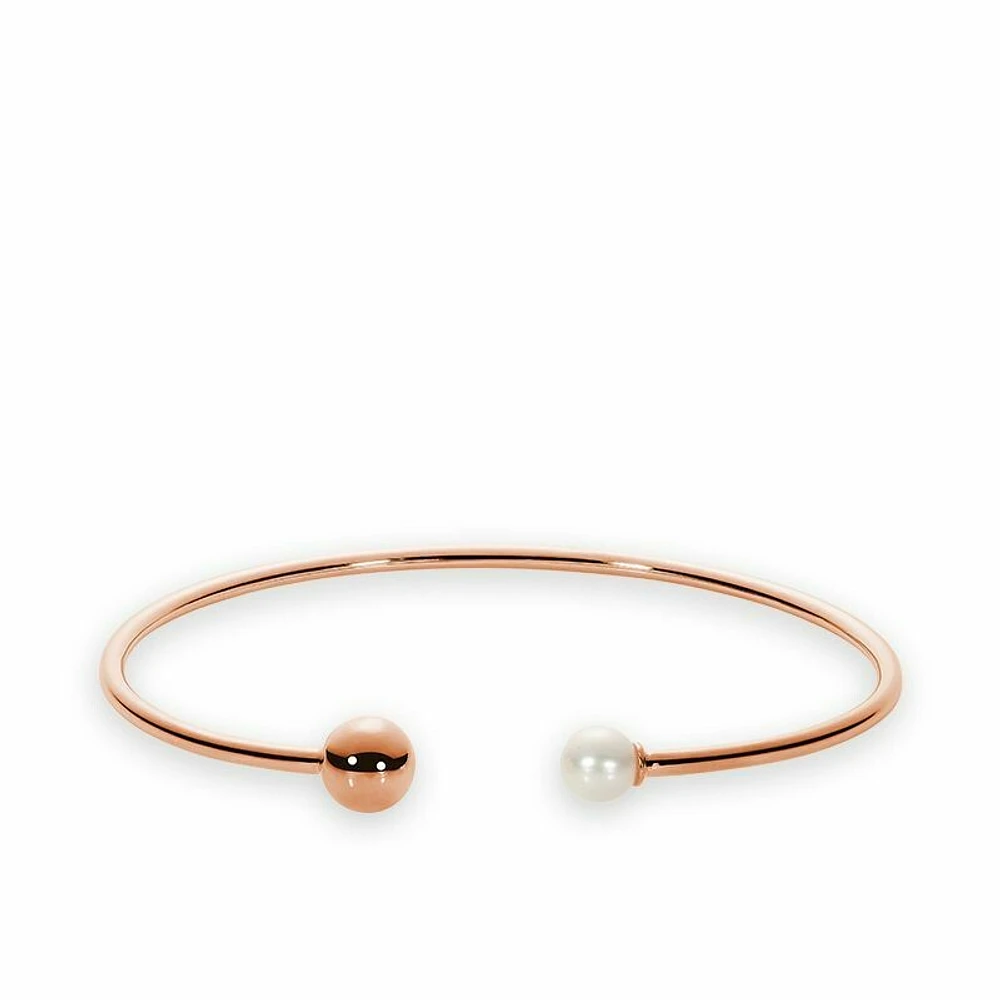 Cultured Freshwater Pearl Bangle Rose Gold