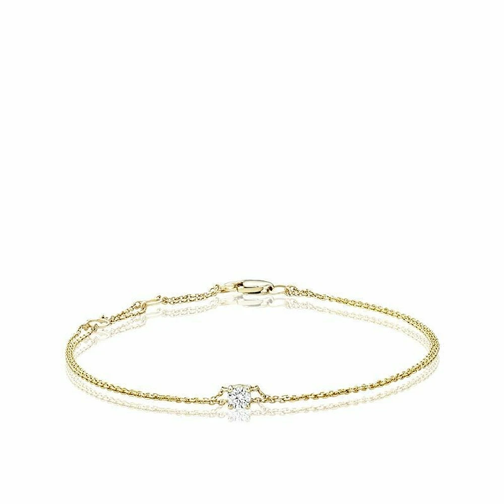 Solitaire Diamond Bracelet 0.15CTDI Yellow Gold