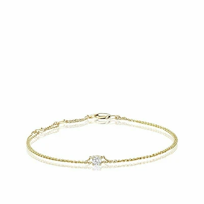 Solitaire Diamond Bracelet 0.15CTDI Yellow Gold