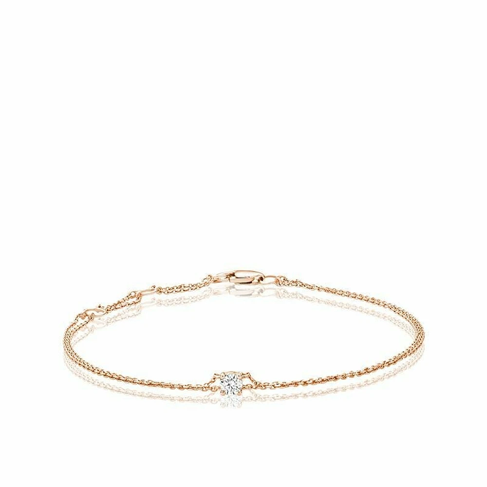 Solitaire Diamond Bracelet 0.15CTDI Rose Gold