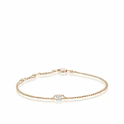 Solitaire Diamond Bracelet 0.15CTDI Rose Gold