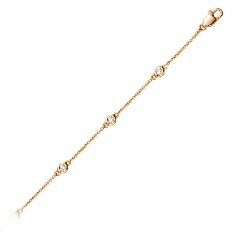 Diamond by the Yard Bracelet 0.15CTDI Rose Gold