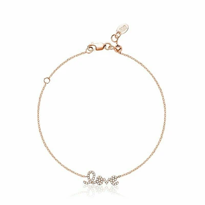 Mini "Love" Diamond Bracelet 0.11CTDI Rose Gold