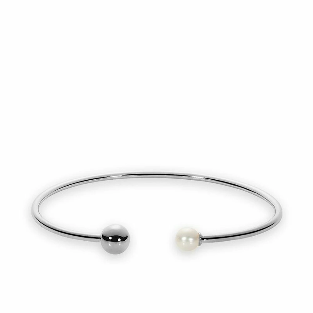 Cultured Freshwater Pearl Bangle Gold