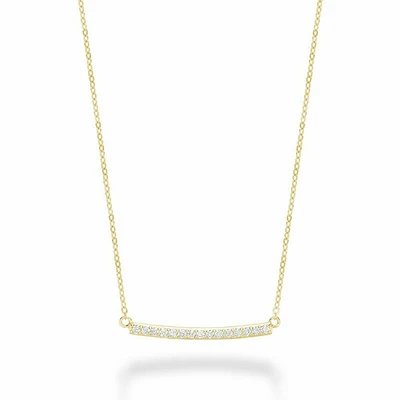 Bar Diamond Necklace 0.15CTDI Yellow Gold