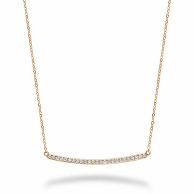 Bar Diamond Necklace 0.25CTDI Rose Gold