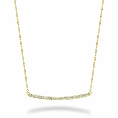 Bar Diamond Necklace 0.25CTDI Yellow Gold