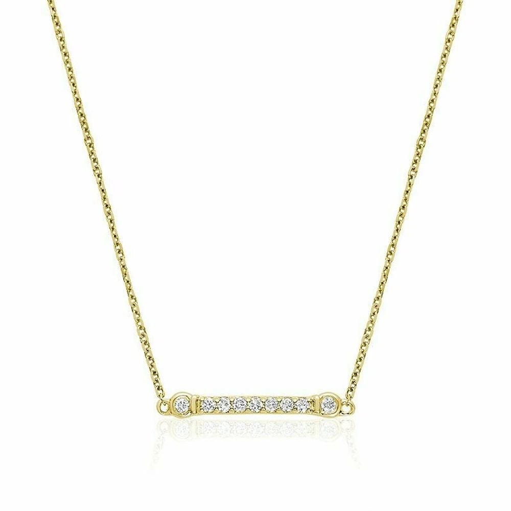 Bar Bezel Diamond Necklace 0.10CTDI Yellow Gold